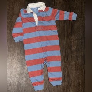 Polo Ralph Lauren Striped Cotton Jersey Rugby Coveralls